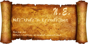 Náthán Erzsébet névjegykártya